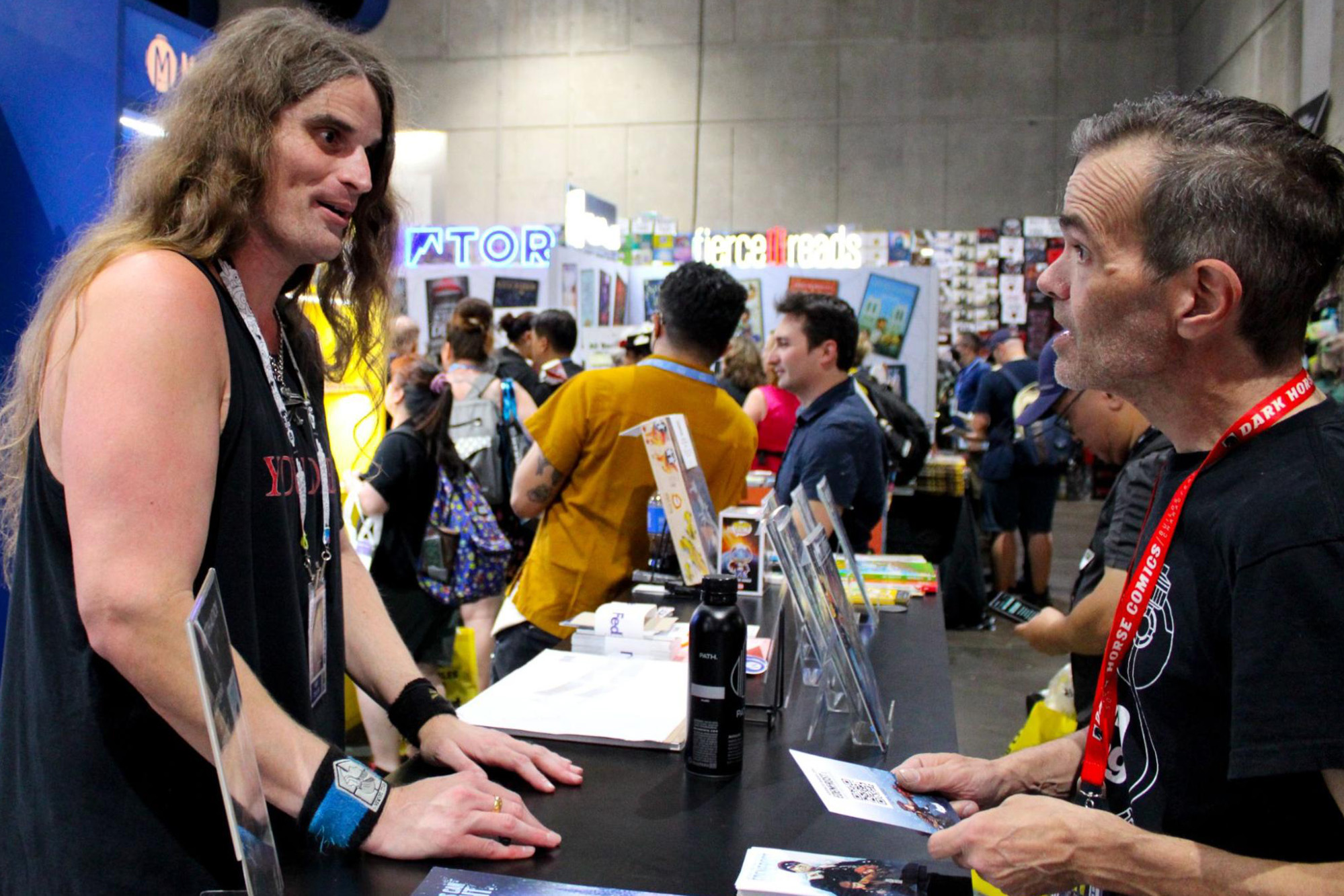 Amit Tishler previewing and signing our upcoming fantasy series, Edenfrost