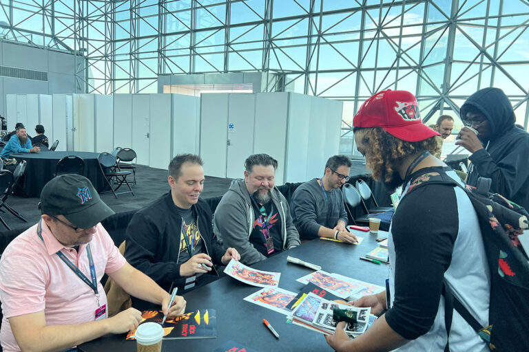 The big reveal! We revealed the creative teams of our upcoming titles, Flash Gordon, Dick Tracy, and Gatchaman, including Alex Segura, Jeremy Adams, Tommy Lee Edwards, and Steve Orlando! (above)
